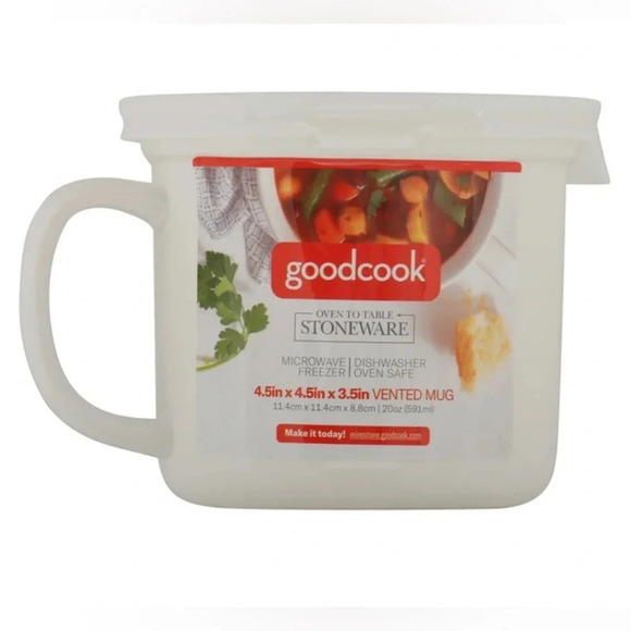 NWT Goodcook Stoneware Vented Soup Mug - Picture 1 of 9